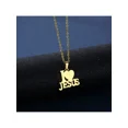 thumbnail image 4 of Silver I Love Jesus Pendant Necklace And Earrings Set In Yellow Gold Tone, 4 of 10