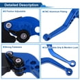 thumbnail image 4 of Palancas de freno y embrague cortas Unique Bargains para Yamaha MT-10/FZ-10 2017-2021, palanca de freno ajustable en 6 posiciones, aleación de aluminio, azul, 1 par, 4 of 7