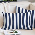 thumbnail image 2 of Navy Blue Striped Queen Pillow Covers,Modern Farmhouse Blue White Stripes Soft Breathable Throw Pillow Cases with Invisible Zipper,Decorative Pillowcase Pillows Protectors for Sofa Bed Chair 20"x30", 2 of 9