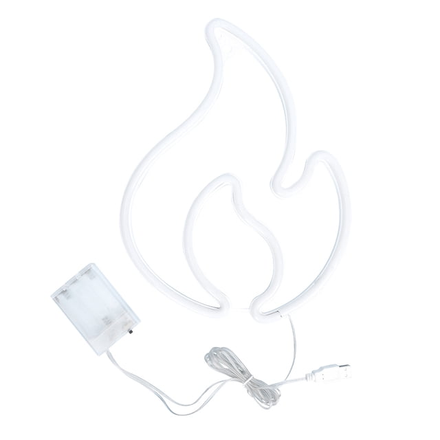 Lámpara de neón LED para ambiente de fiesta, lámpara de neón con forma de llama, decoración colgante para bar
