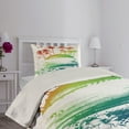 thumbnail image 4 of Ambesonne Colorful Quilted Coverlet 2 Pcs, Grunge Summer Scenery, Twin Size, Multicolor, 4 of 5