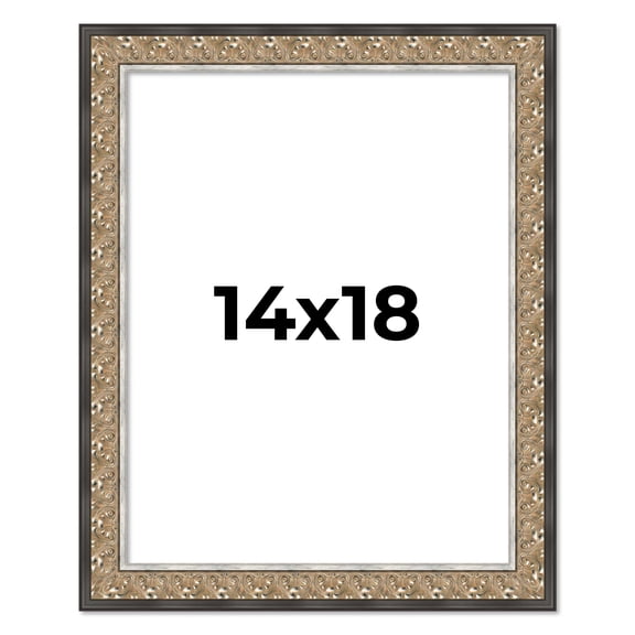 14x18 Frame Silver Real Wood Picture Frame Width 1.75 Inches | Interior Frame Depth 0.5 Inches |