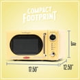 thumbnail image 5 of Nostalgia NRMO7YW6A Horno de microondas retro compacto para encimera, 0.7 Cu. 700 vatios con visualización digital LED, cerradura para niños, interior fácil de limpiar, amarillo, 5 of 5