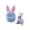 A005- Color E, variant on Easter 3D Printed Egg Toys with Bunny Inside - 4 Pack Colorful Decorative Eggs for Easter Egg Hunt, Kids Party Favors, Spring Home Decor