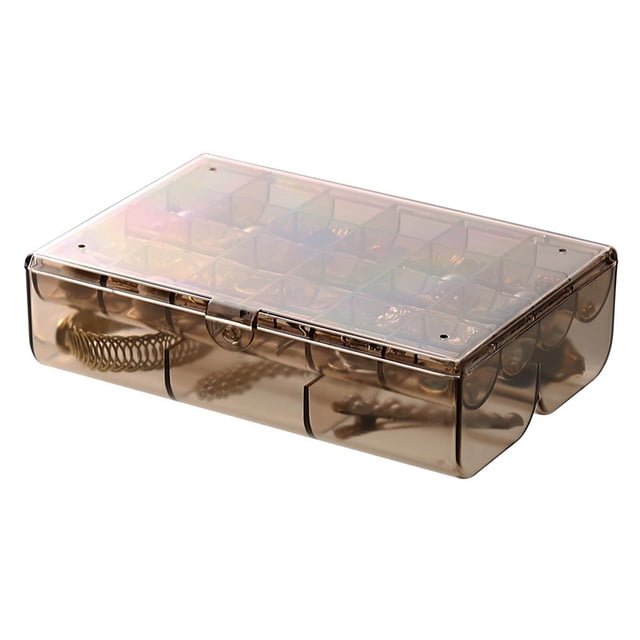 Caja De Joyería De Doble Capa De 30 Rejillas, Organizador De Almacenamiento De Collares Y Pendientes, Caja Contenedora Con Compartimento De Material Ps Para El Hogar, Regalos Para Niñas sonducket HA012788-00
