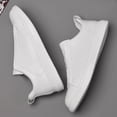 thumbnail image 3 of Dark Gray Genuine Leather Slip-On Navy Elastic Band Platform Casual Shoes, 3 of 5