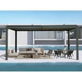 thumbnail image 4 of Domi Outdoor Living 10x16FT Louvered Pergola with Adjustable Steel Roof, Durable Metal Frame, Efficient Drainage System for Backyard, Garden and Lawn, Gray, 4 of 9