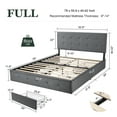 thumbnail image 7 of Amolife Full Size Platform Bed Frame with Square-stitched Headboard and 4 Drawers, Dark Gray, 7 of 7