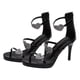 thumbnail image 1 of EeaseMX Sandalias de verano de tacón alto con incrustaciones de diamantes de imitación y cremallera trasera para mujer - Talla 39, 7,5 EE. UU., 5 Reino Unido, 38,5 UE (Negro), 1 of 7