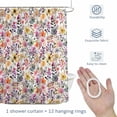 thumbnail image 4 of Yellow Purple Floral Shower Curtain for Bathroom, Watercolor Spring Yellow Purple Wildflowers Leaves Plant Waterproof Cloth Fabric Bathroom Accessories Set with 12 Rust Proof Plastic Hooks, 36"x72", 4 of 7