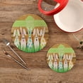 thumbnail image 2 of FREEAMG Easter Eggs and Bunnies Trivet Pot Holder,Round Woven Potholders Set 2PCS-Braided Hot Pads - Coasters - Table Mats for Cooking and Baking427, 2 of 7