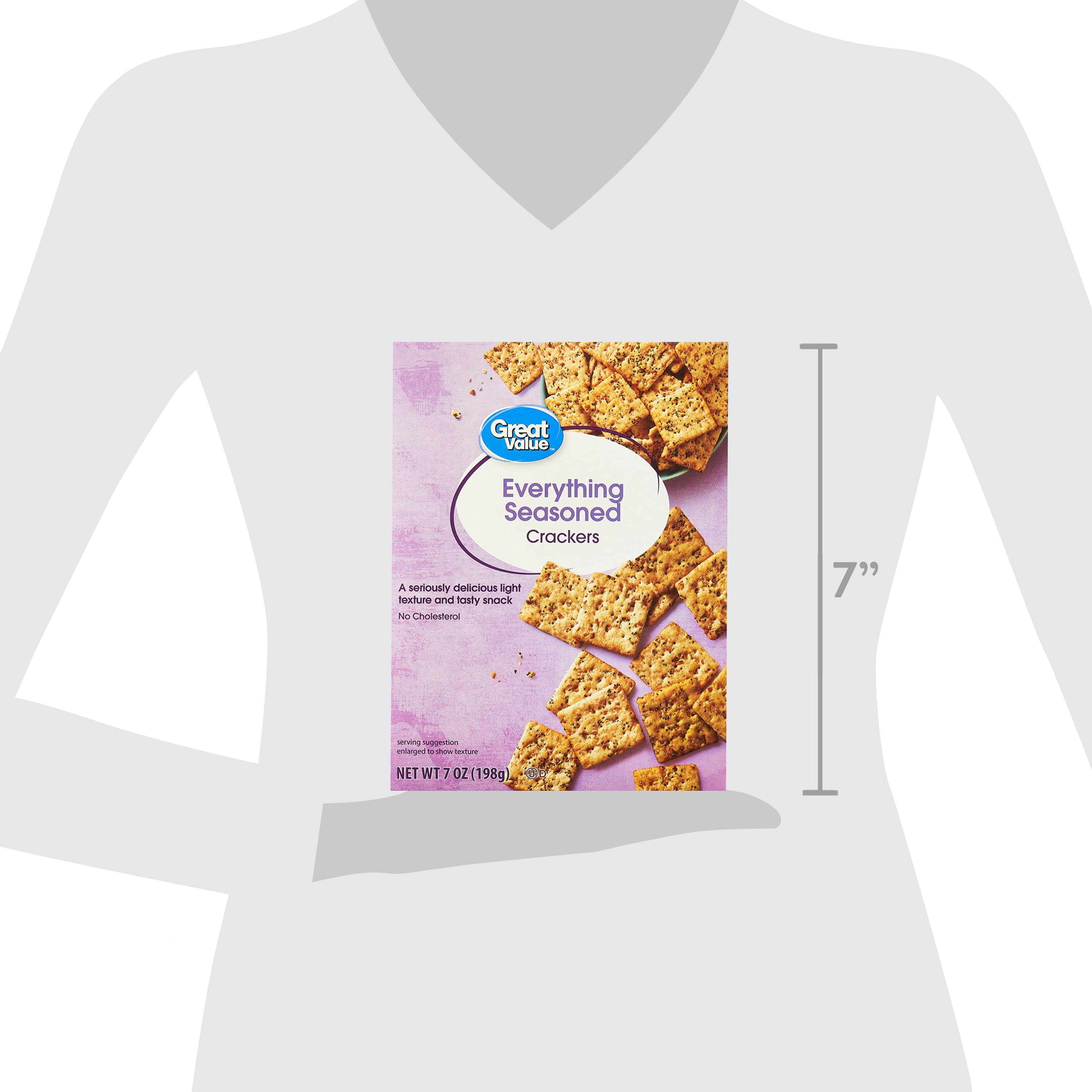 Great Value Everything Seasoned, Crunchy Snack Crackers, 7 oz
