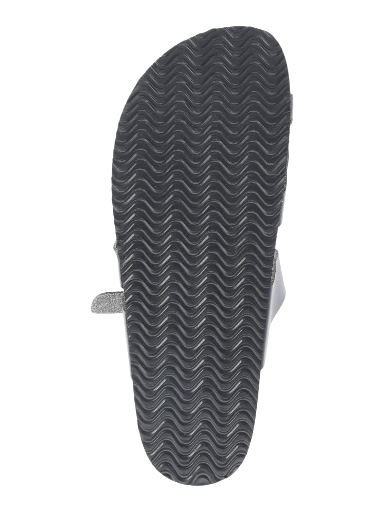 Time and Tru Women's Asymmetric Strap Footbed Sandals, Wide Width Available