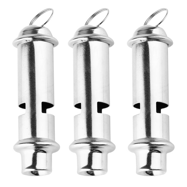 MasteelfCA 3 Pcs Sifflet de Survie en Acier Inoxydable avec Lanières Sifflet Pratique pour Extérieur