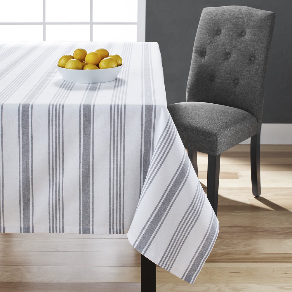Better Homes & Gardens Grey Stripe Woven Tablecloth 60"x84" Walmart