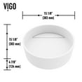 thumbnail image 5 of VIGO Montauk Modern White Matte Stone 15 in. L x 15 in. W x 5 in. H Round Vessel Bathroom Sink, 5 of 9