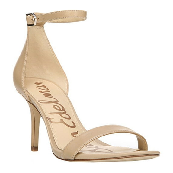 SAM EDELMAN Womens Beige Adjustable Strap Cushioned Patti Open Toe Stiletto Buckle Leather Dress Sandals 8 M