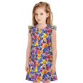 thumbnail image 1 of Balery The Garden Tricolor Pansy Flower Camisón de princesa para niñas, pijama de algodón con mangas abullonadas, suave y bonito.-Medium, 1 of 6