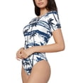 thumbnail image 3 of Picia Palm Tree Womens One Piece Swimsuits Modest Tummy Control Bathing Suits Lace Up Slimming Swim Suit-Medium, 3 of 9