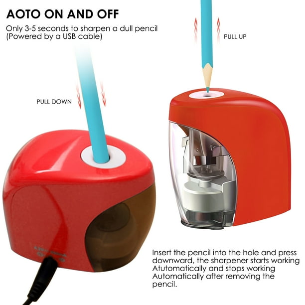 Electric Pencil Sharpener Kids Safe Automatic Pencil Sharpener w