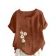 thumbnail image 1 of Camiseta suelta informal de verano con cuello redondo y manga corta con estampado de flores para mujer OAVQHLG3B Store  lin121212, 1 of 4