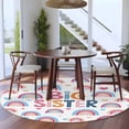 thumbnail image 4 of Boho Colorful Rainbow 8' Round Area Rug, Cartons Rainbows BIG SISTER Text Washable Non-Slip Large Circle Rugs for Living Room Bedroom, Soft Low Pile Rug Carpet for Dining Room Kitchen Farmhouse, 4 of 9