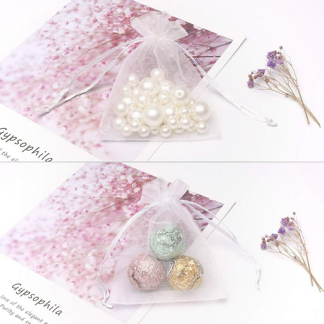 SuChun Produce Storage 100pcs 2.7*3.6''(7*9cm) Gift Bags Drawstring Jewelry Party Wedding Gift Bags Candy Bags. White