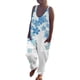 thumbnail image 4 of Monos para mujer verano sin mangas bolsillo impreso paquete pies pantalones moda mameluco pantalones Pompotops  ulkah942438, 4 of 5