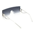 thumbnail image 4 of Womens Oversized Beveled Rimless Rectangle Mono Lens Sunglasses Silver - Smoke, 4 of 4