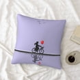 thumbnail image 4 of LNWH Decorative Pillow Covers, Woman Bicycle Square Sofa Decorative Knit Pillow Case, 12"x12", 4 of 8