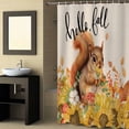 thumbnail image 2 of Fabric Shower Curtain Fall Thanksgiving Cute Squirrel Sunflowers Autumn Leaves Shower Curtains with 12 Hooks Waterproof Machine Washable Bath Curtains for Bathroom, 72 x 78in, 2 of 6