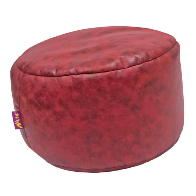 Rongfmy 45cm Cloth Unstuffed Pouf Cover Footstool Slipcover Home Toy Storage Bag,Cover Only without Filling Red