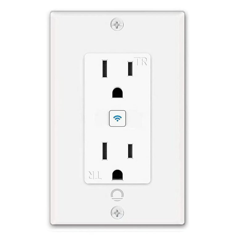 2.4ghz WiFi Smart Wall Outlet - Lumary Smart Outlets That Work with Alexa, Google Home, Smart Wall Outlet with USB C Port, 15 Amp, No Hub Required
