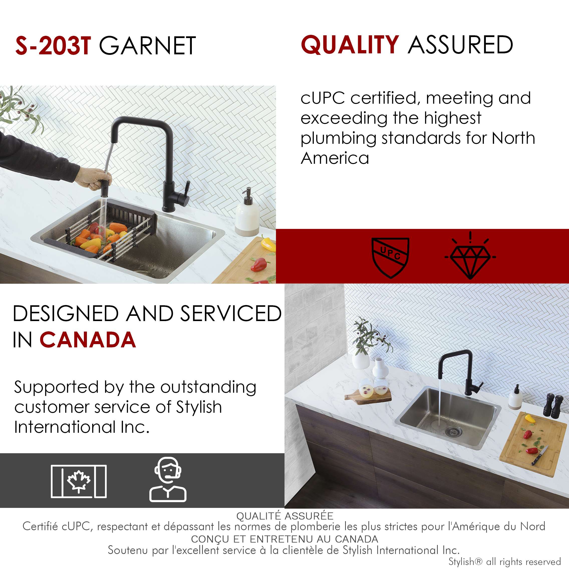 Stylish Dual Mount 23" Stainless Steel Single-Bowl Kitchen Sink with 1 Accessorie S-203T