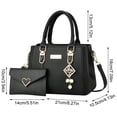 thumbnail image 3 of LSLXA Women Purses And Handbags Ladies Shoulder Bag Top Handle Satchel Tote Work Bag With Matching Clutch Black, 3 of 7