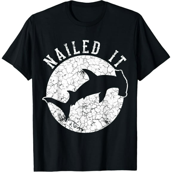 Hammerhead Shark Nailed It T-Shirt | Funny Shark Pun Tee T-Shirt