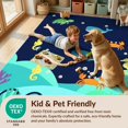 thumbnail image 4 of Design&I 5'x7' Washable Area Rug Whale Turtle Crab Coral Reef Cartoon Underwater Marine Motif for Dining Room, Under Table, Home Office, Snag-Free, Skid-Resistant, 4 of 7