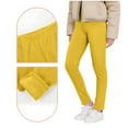 thumbnail image 2 of CYRBOKO Girls Winter Leggings, Stretchy Elastic Waist Thermal Dancewear Tight Pants Yellow Size 5-6 T, 2 of 9