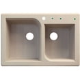 thumbnail image 3 of Transolid Radius 33in x 22in silQ Granite Drop-in Double Bowl Kitchen Sink with 3 ACD Faucet Holes, In Cafe Latte, 3 of 4