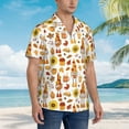 thumbnail image 5 of Balery Gnomes Autumn Harvest Print Men's Hawaiian Shirts Short Sleeve Beach Shirt Relaxed Fit Vacation Button Down Shirts-X-Large, 5 of 9