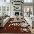 thumbnail image 4 of Area Rug for Living Room, Coffee Gnomes Non-Slip Indoor Large Carpet for Bedroom/Dining Room, Coffee Beans Cups Brown Washable Low-Profile Rectangle Floor Runner Rugs - 5 x 7 Ft, 4 of 7