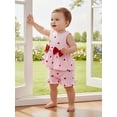 thumbnail image 6 of Miaouyo Kids Baby Girls Summer 2 Piece Outfits 6 12 18 24 Months 2T 3T 4T 5T Berry Print Sleeveless Round Neck Tank Tops and Ruffled Shorts Set, 6 of 9