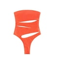 thumbnail image 6 of Wyongtao One Piece Swimsuit Women Wrap Tie Back 1 Piece Swimsuit Sexy Cutout High Cut Bathing Suits,Orange M, 6 of 8