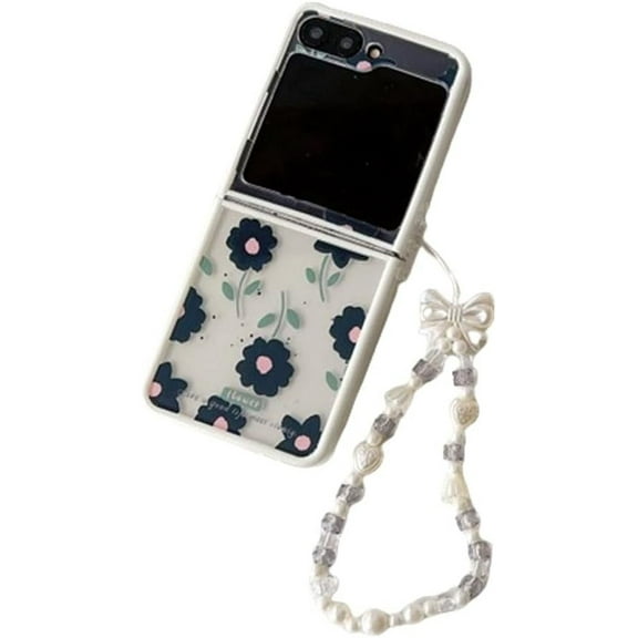 Phone Case for Samsung Galaxy Z Flip 6,Flowers Pattern Shockproof Anti-Drop Folding Protective Cover,Soft Shell for Women Girls (A)