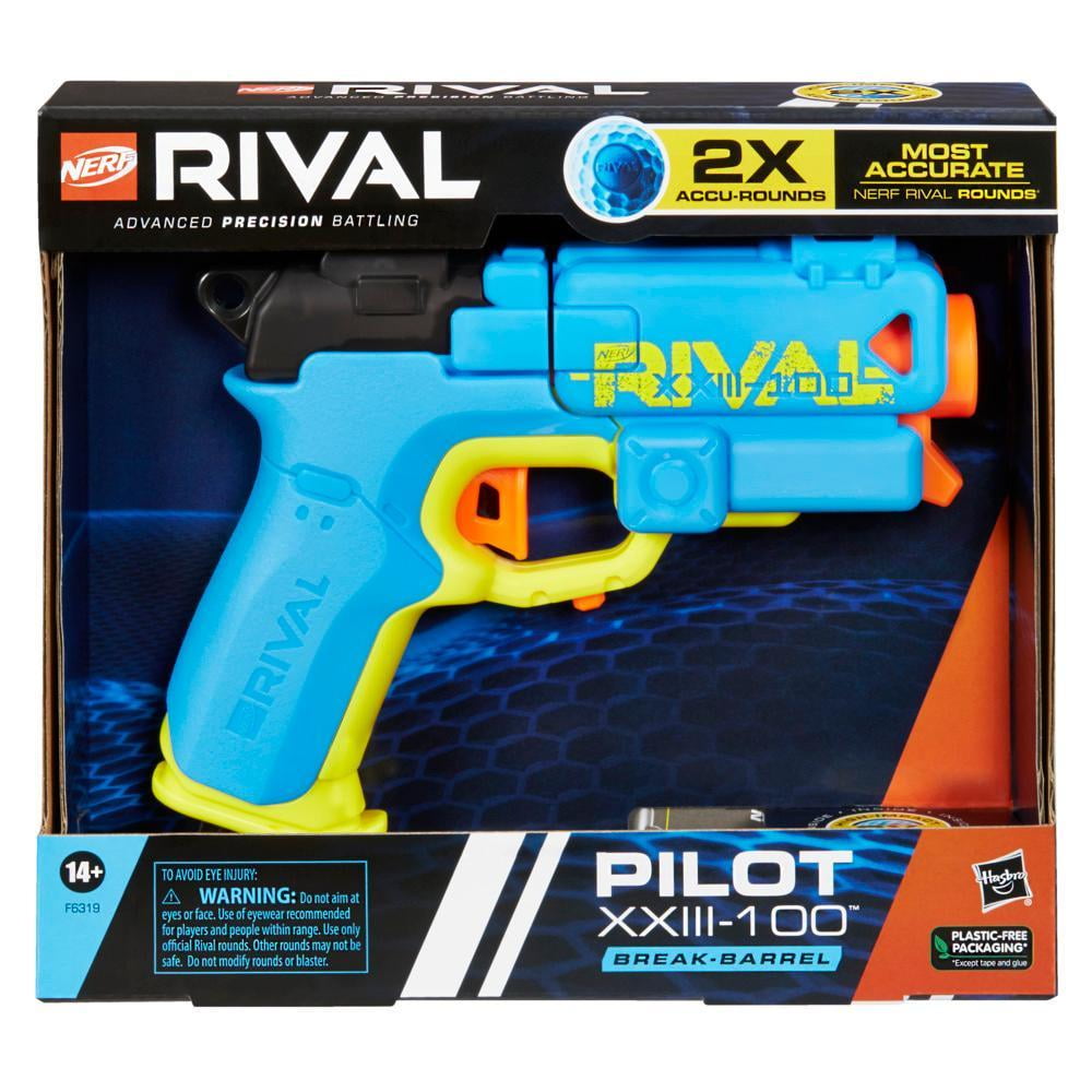 Nerf Rival Pilot XXIII-100 Blaster, 2 Rounds, Break-Barrel Load, T-Bar Priming, 90 FPS, Ages 14+