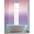thumbnail image 6 of Pink Purple Teal Ombre Cream Semi Sheer Window Curtains 108 Inches Long, Modern Abstract Art Aesthetics Rod Pocket Voile Chiffon Curtain Light Filtering Drapes for Living Room, 52"x108", 2 Panels, 6 of 9