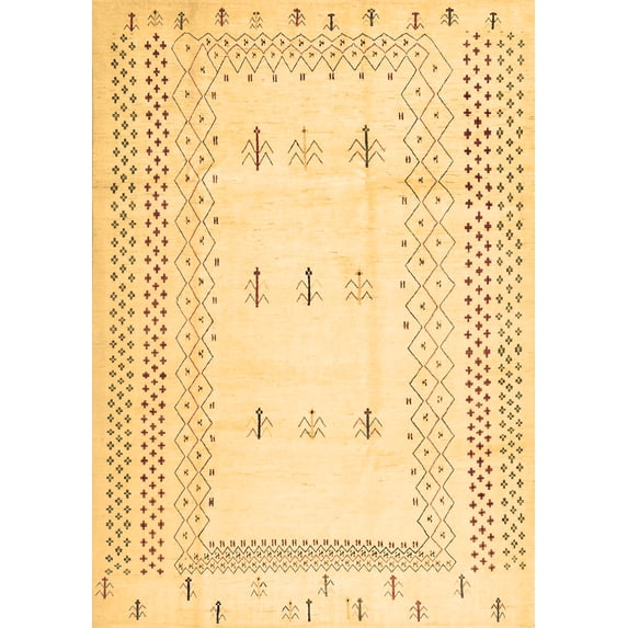 Ahgly Company Indoor Rectangle Solid Brown Modern Area Rugs, 6' x 9'