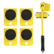 Uxcell Pallet Breaker 12" Deck Board Pry Bar Puller Removal Tool with Pulleys, Yellow