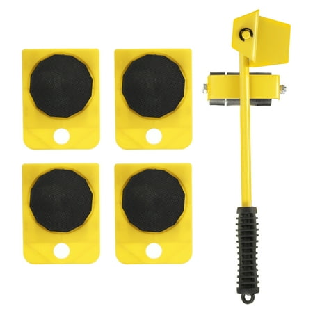 Uxcell Pallet Breaker 12" Deck Board Pry Bar Puller Removal Tool with Pulleys, Yellow
