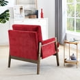 thumbnail image 2 of Red Velvet Accent Armchair in Mid - Century Style | Suitable for Leisure, Office & Study | High - Density Sponge Filled Velvet | Ensures Comfort in Long - Term Seating, 2 of 3